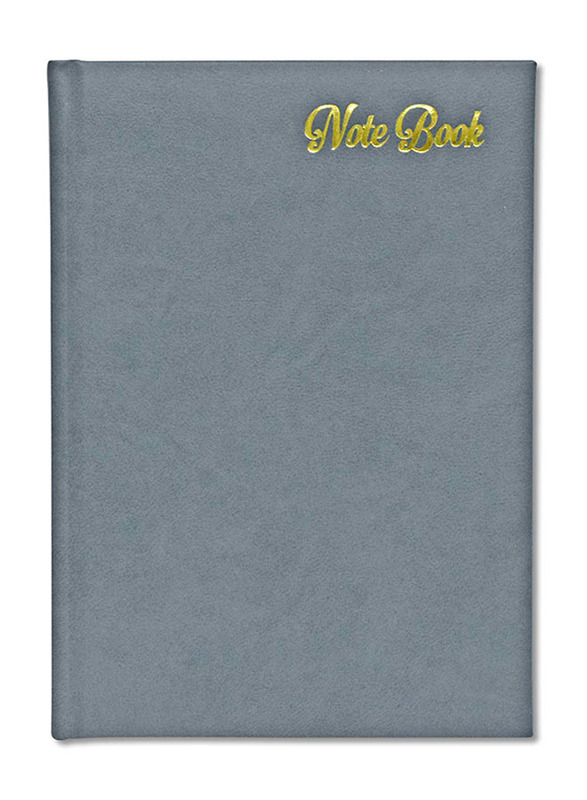 FIS Italian Ivory Paper Notebook with Golden Bonded Leather, 196 Pages, 70 GSM, A5 Size, FSNB1SA5GIVBL, Grey