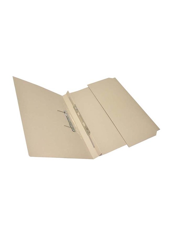 FIS Transfer File with Fastener & Pocket, 320GSM, F/S Size, 40 Pieces, FSFF15BF, Buff Beige