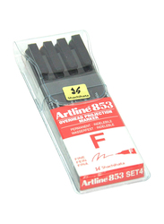 Artline 4-Piece 853 Polyacetal Resin Tip Pen Set, ARMK853/4W, 0.5mm, Multicolour