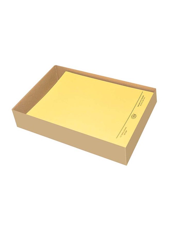 FIS 50-Piece Square Cut Folder Set without Fastener, 320GSM, A4 Size, FSFF9A4YL, Yellow