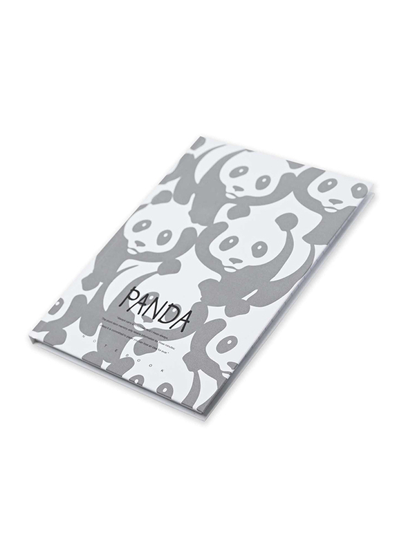 FIS Panda Design Hard Cover Notebook, 5 x 96 Sheets, A5 Size, FSNBHCA596-PAN2, White