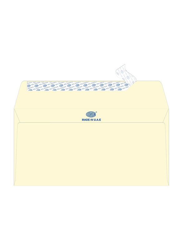 FIS Laid Paper Envelopes Peel & Seal, 4.48 x 9 inch, 25 Pieces, Camelle Off White