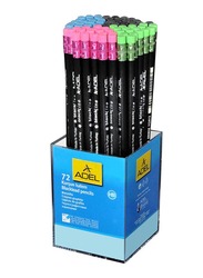Adel 72-Piece Blacklead Pencils Natural Body Set, ALPE2021129000, Black
