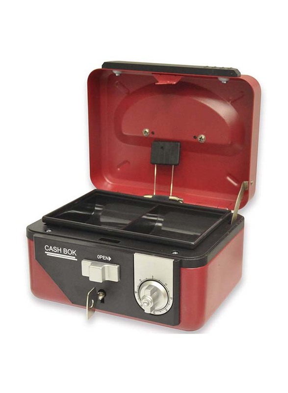 إف آي إس صندوق نقود فولاذي بقفل رقم / مفتاح ، 152 × 115 × 80 مم ، مقاس قفل 6 بوصة ، FSCPTS1036CRE ، أحمر