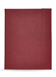 FIS Magnetic Italian PU Folder Cover with Writing Pad, Single Ruled Ivory Paper, 96 Sheets, A4 Size, FSMFEXNBA4MR, Maroon