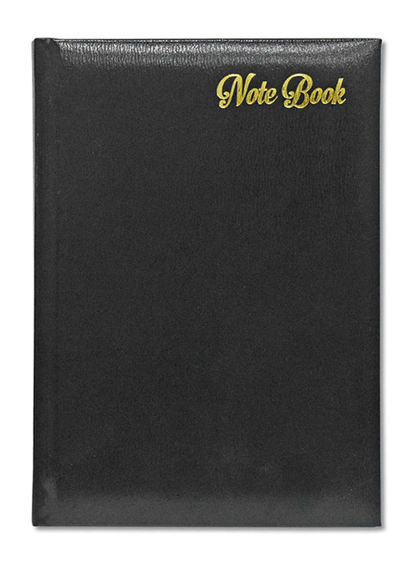 FIS Italian Ivory Paper Notebook with Bonded Leather, 196 Pages, 70 GSM, A5 Size, FSNB1SA5IVBL, Black