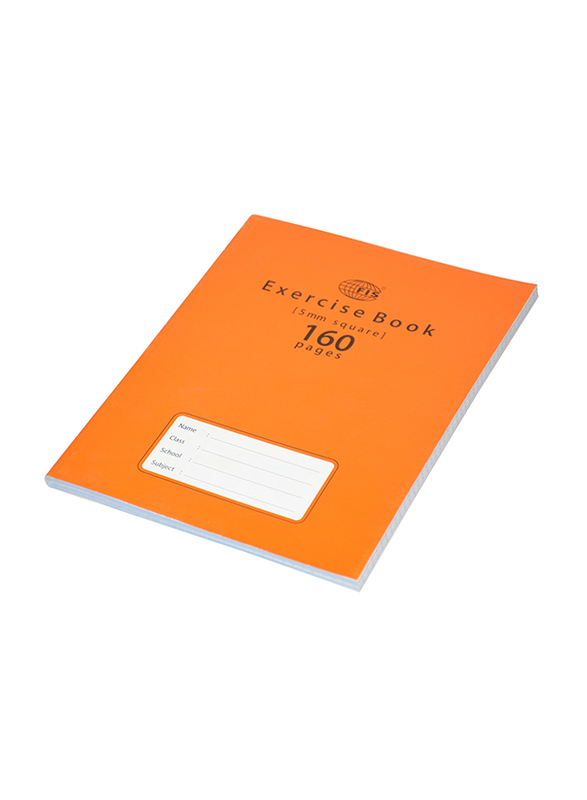 FIS Exercise Note Books, 5mm Square with Left Margin, 160 Pages, 12 Pieces, FSEBSQ05160N, Orange