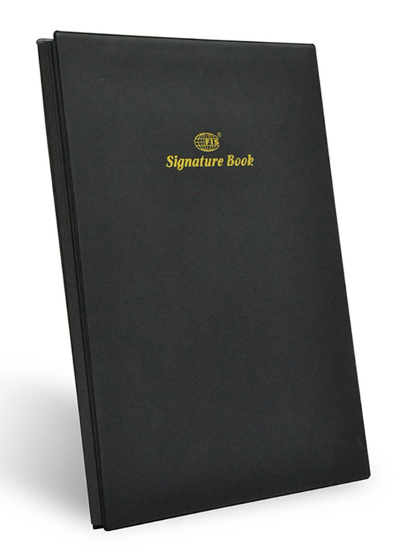 إف أي إس غلاف كتاب توقيع مع صندوق هدايا بغطاء بي سي في ، 240 × 340 مم ، 10 أوراق ، FSCL10BKN ، أسود
