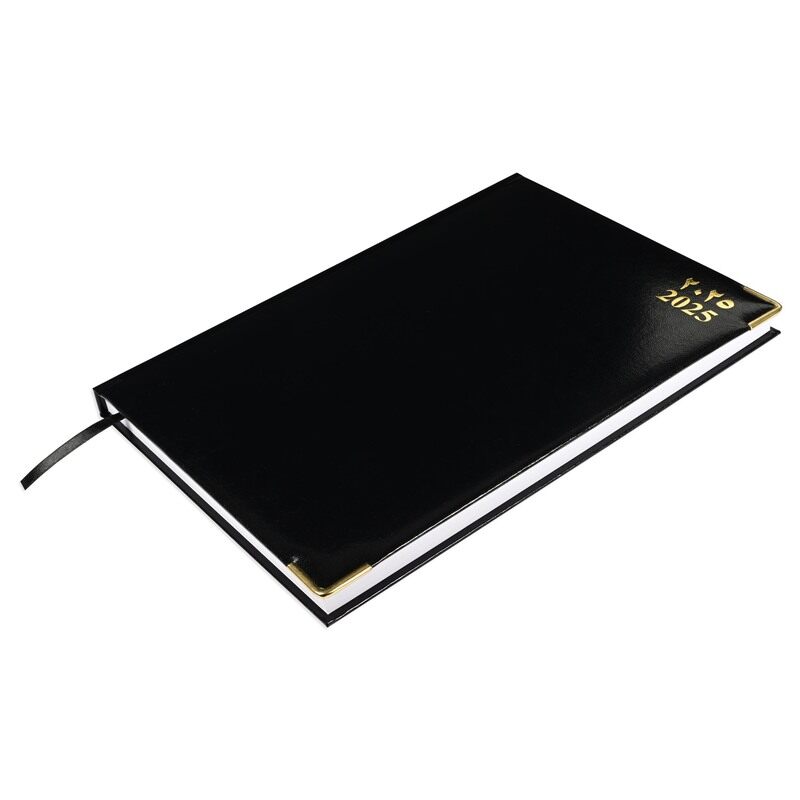 

FIS 2025 Diary, 1 Side Padded Vinyl Material, Gold Corners, A4 Size(21x29.7cm), Arabic & English, Black Color-FSDI42AE25BK