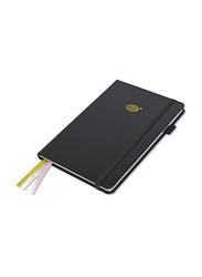 FIS White Paper Budget Planner with Elastic Pen Loop, Vinyl, 128 Pages, 100 GSM, A5 Size, FSORA5BPLANV, Black