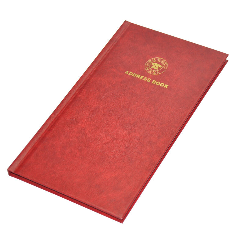 

FIS English Address Book with Vinyl Hard Cover, 115 x 217mm, 52 Sheets, FSAD115X217E, Red