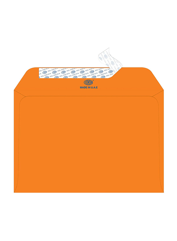 FIS Colour Peel & Seal Envelopes, 50-Piece, 80 GSM, C5 (162 x 229mm), Bright Orange
