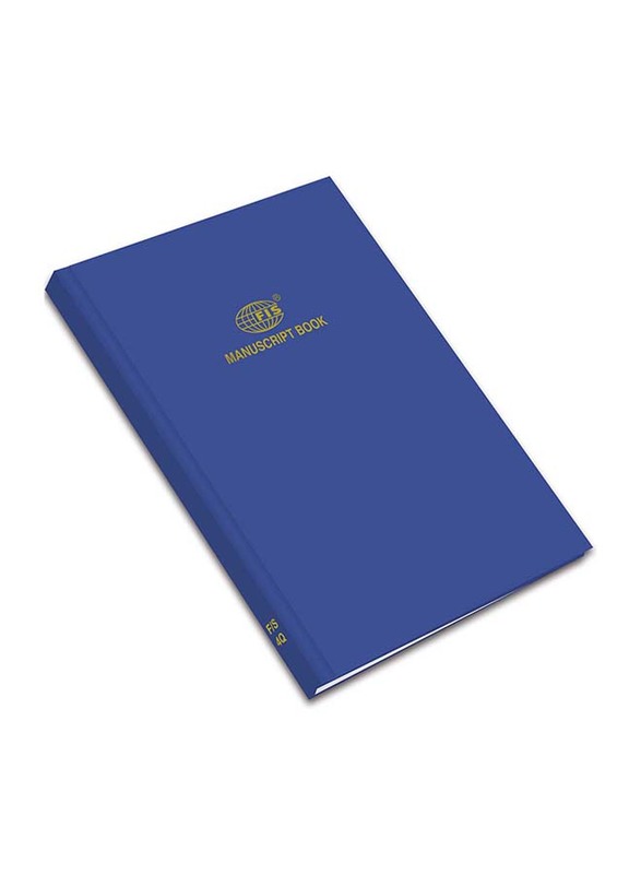 FIS Manuscript Notebook, 8mm Single Ruled, 4 Quire, 192 Sheets, F/S 210 X 330mm, FSMNFS4Q, Blue