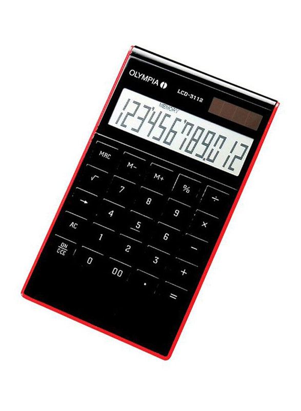 Olympia 12-Digit Desktop Calculator, OLCA941911001, Black/Red