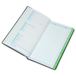 FIS English Address Book with PVC Cover, 115 x 217mm, 52 Sheets, FSAD115217PE, Black
