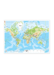 FIS World Wall Map with Glossy Lamination and French Language, Size 50 x 70 cm, FSMA50X70WFN, Multicolour