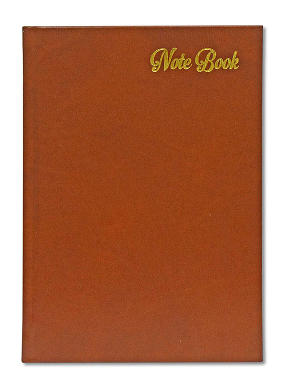 FIS Italian Ivory Paper Notebook with Golden Bonded Leather, 196 Pages, 70 GSM, A5 Size, FSNBHCA5GIVBL, Brown