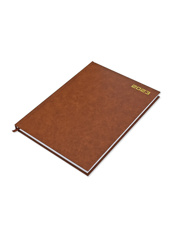 

FIS 2023 Saturday & Sunday Combined English Diary, A4 Size, FSDI47E23BR, Brown