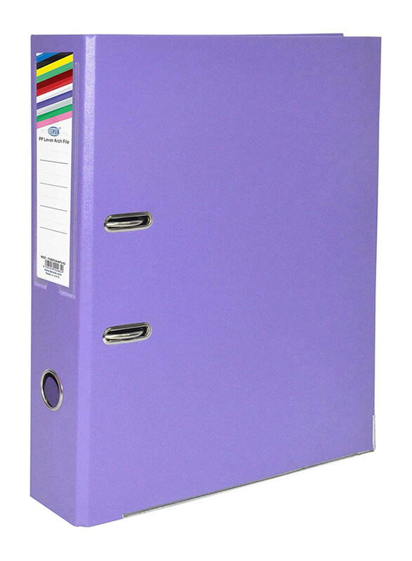 FIS PP Lever Arch File Folder, 8cm, A4 Size, 50 Pieces, FSBF8A4PVIO, Purple