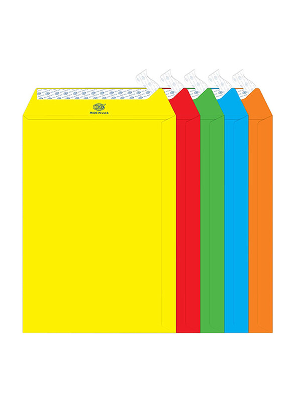 

FIS Colour Peel & Seal Envelopes, 50-Piece, 80 GSM, 10 x 7-Inch, Neon Assorted