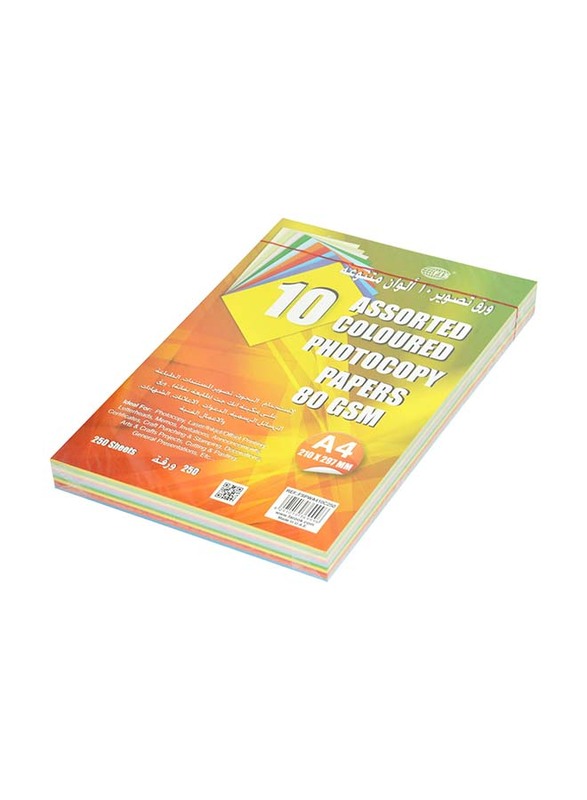 FIS Color Photocopy Paper, 250 Sheets, 80 GSM, A4 Size
