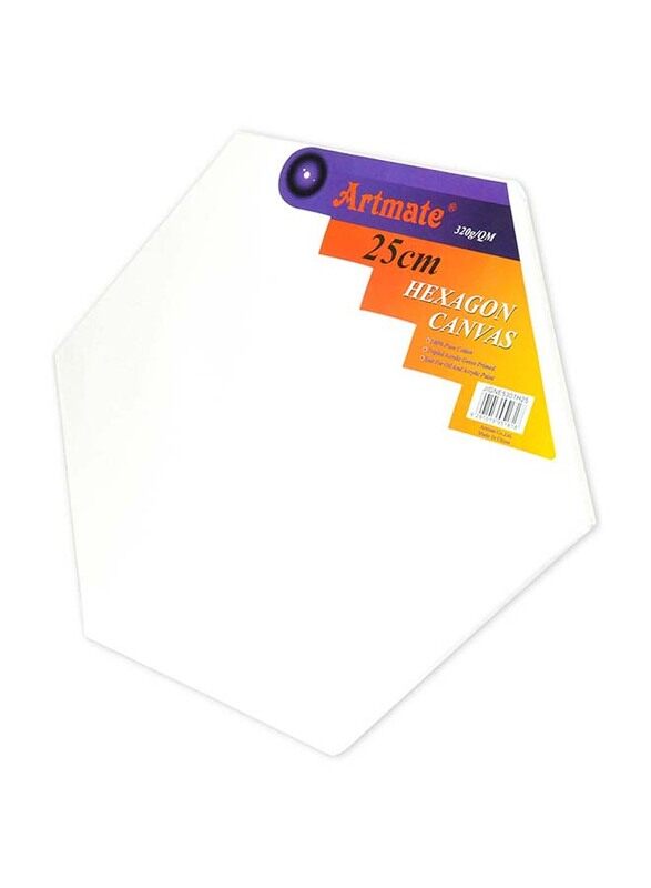 Artmate Hexagon Canvas, JIGNE5301H25, 25cm, White