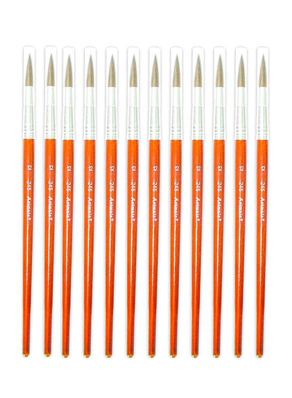 

Artmate Artist Brushes, 12 Piece, Size 12, JIAB245-12, Brown