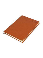 FIS Executive 2023 Italian PU Padded English Diary, 384 Sheets, 70 GSM, FSDI88EP23BR, Light Brown