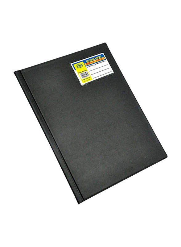 

FIS Hard Cover Display Book 12 Pockets, A4 Size, Black