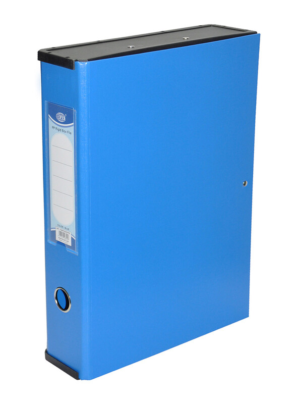 

FIS Colored PP Rigid Box File with Plastic Sides, 210 x 330 mm, FSBFRIGIDPPBL, Blue