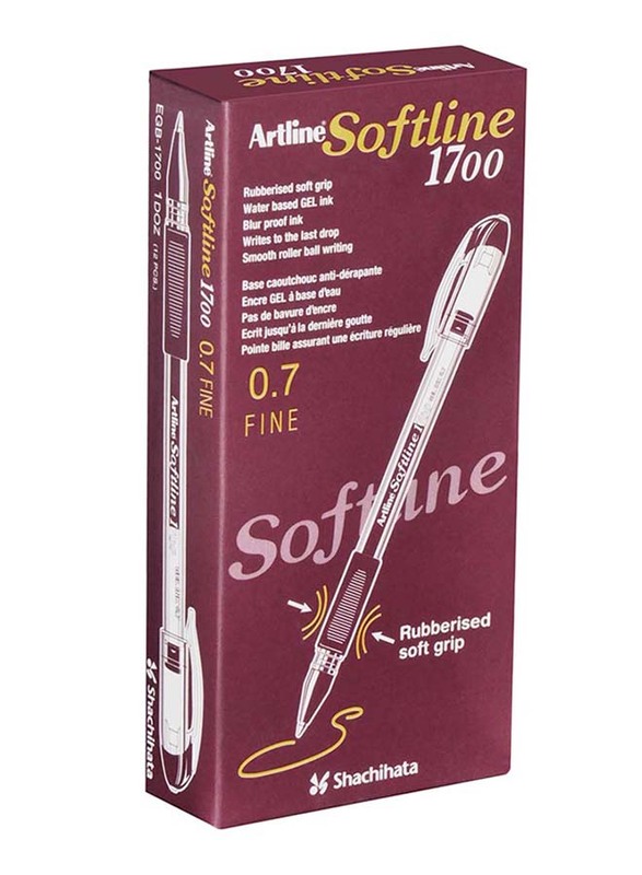Artline 12-Piece Softline 1700 Gel Pen Set with Rubberised Soft Grip, ARBNEGB-1700FGR, 0.7mm, Green