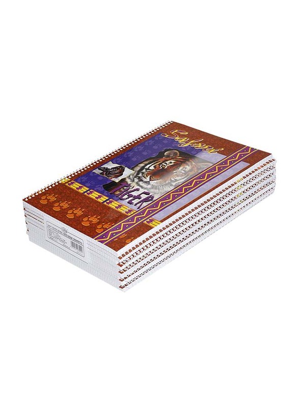 FIS Spiral Soft Cover Notebook Set, 5mm Square, 10 Piece x 80 Sheets, A4 Size, FSNB5A480STR, Multicolour