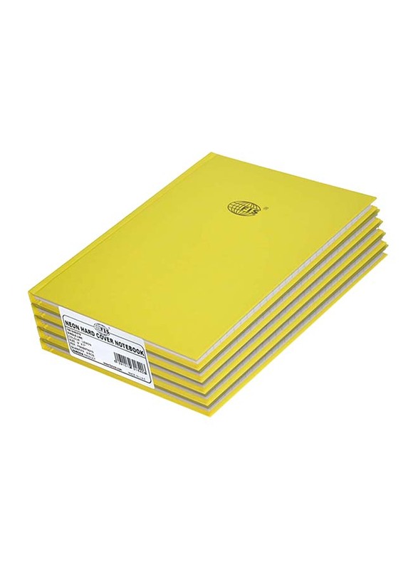 إف أي إس نيون مجموعة دفاتر بسطر واحد بغلاف صلب ، 5 ​​× 100 ورقة ، 9 × 7 بوصة ، FSNB97N210 ، أصفر ليموني