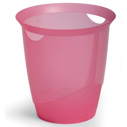 Durable Trend Waste Basket, Translucent Pink