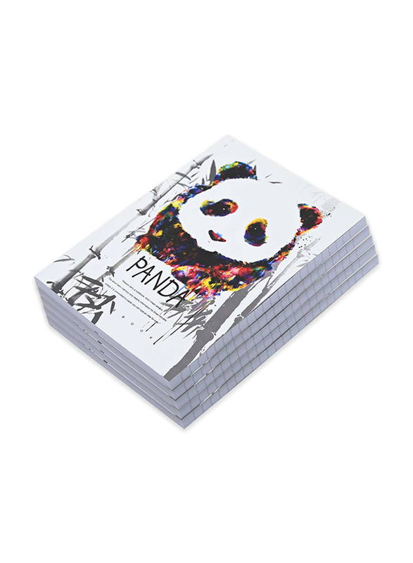 FIS Panda Design Soft Cover Notebook, 5 x 96 Sheets, A5 Size, FSNBSCA596-PAN1, White
