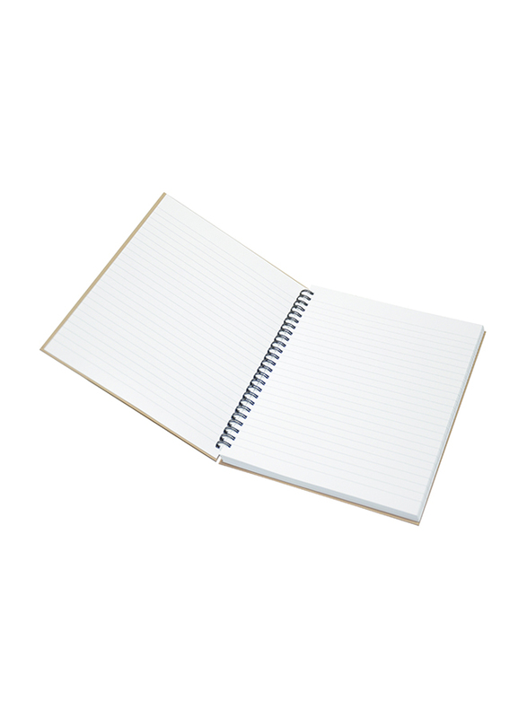 FIS Light Hard Cover Spiral Notebooks, Single Line, 5 Pieces x 100 Sheets, A4 Size, White