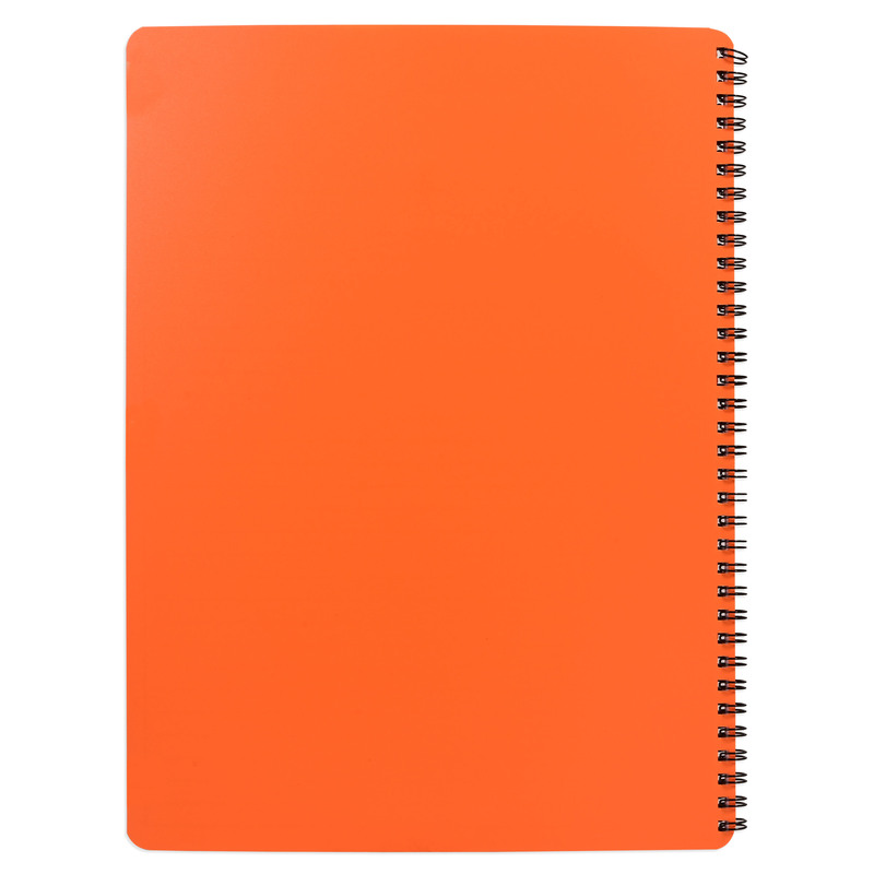 FIS University Book, Spiral PP Neon Soft Cover, 1 Subject, A4 Size (210x297mm), 40 Sheets, Saffron Color-FSUB1SPPSA