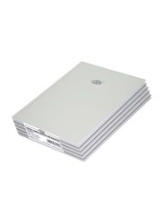 FIS Neon Hard Cover Single Line Notebook Set, 5 x 100 Sheets, A4 Size, FSNBA4N272, Platinum Grey