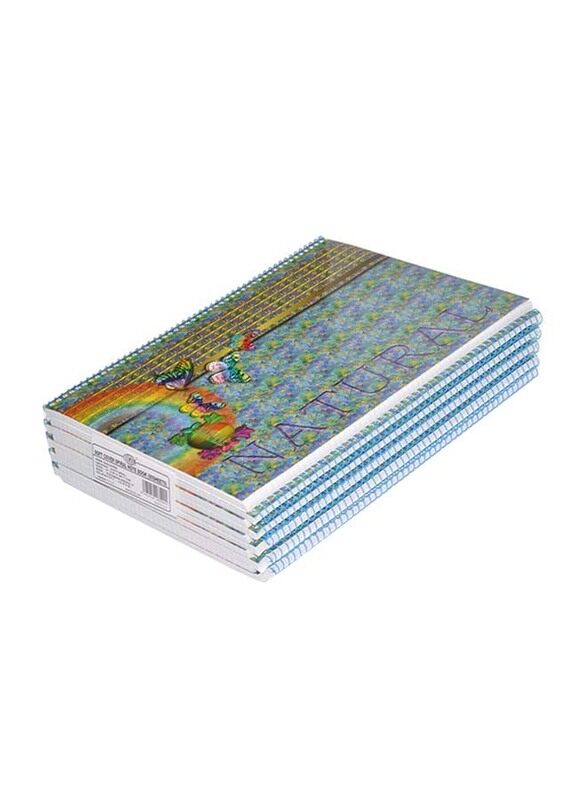 FIS Spiral Soft Cover Notebook Set, 5mm Square, 10 Piece x 80 Sheets, A4 Size, FSNB5A480NL3, Multicolour