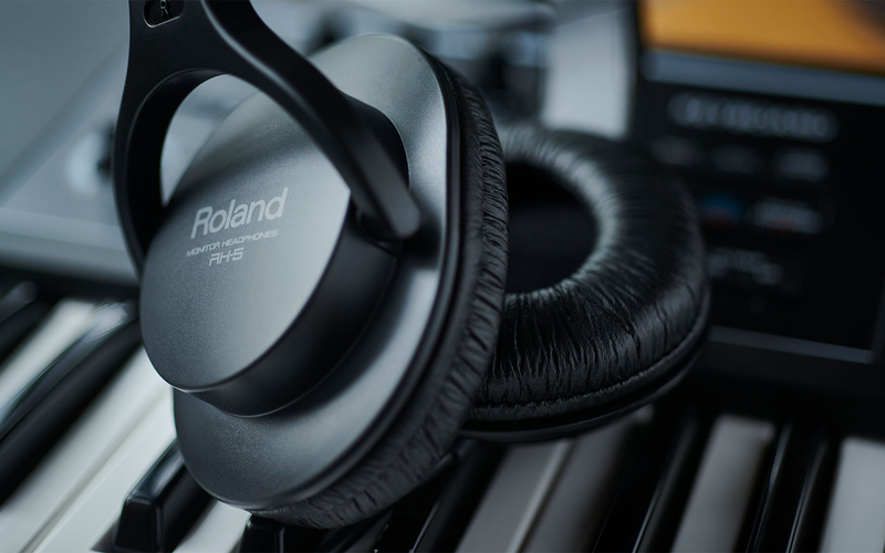 Roland RH-5 Wired Over-Ear Monitor Headphones, Black