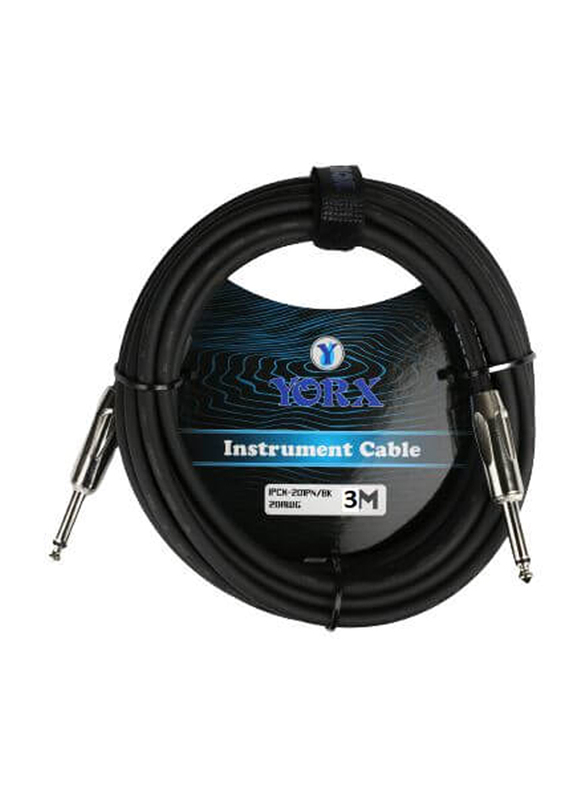 Yorx Jack To Jack Instrument Cable, Black