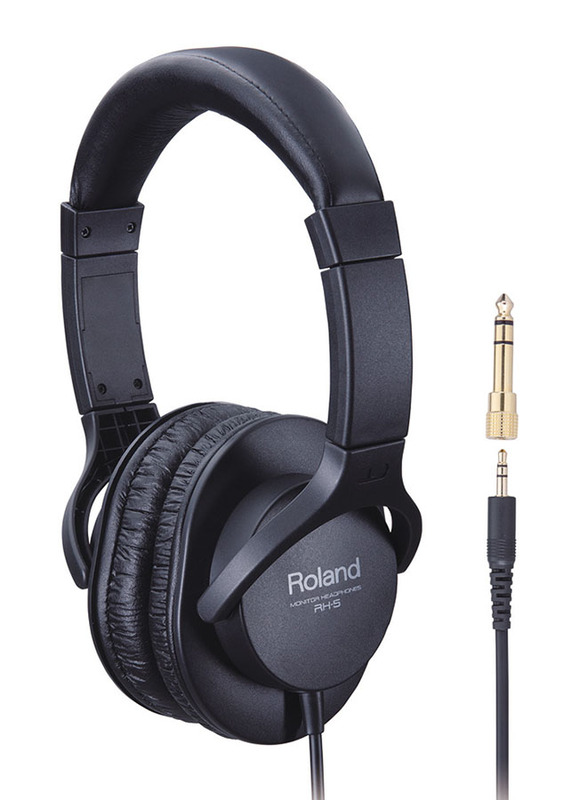 Roland RH-5 Wired Over-Ear Monitor Headphones, Black