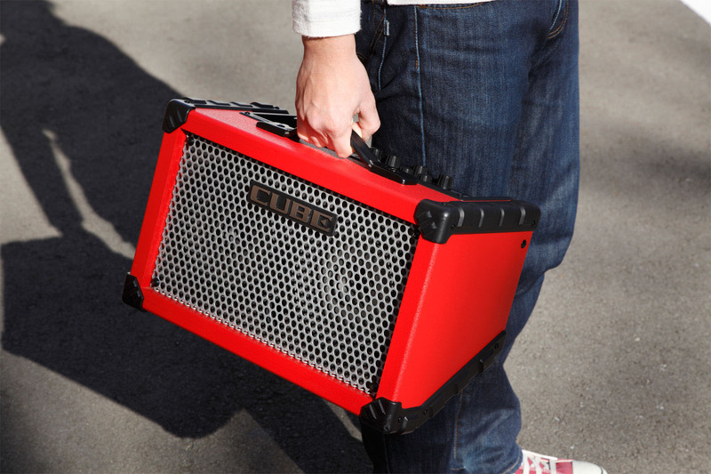 Roland CUBE-ST-RE Battery-Powered Stereo Amplifier, Red