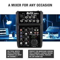 Alto ZMX52 Professional 5-Channel Compact Mixer, Black