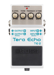 Boss TE-2 Tera Echo Pedal, Black/Silver/White