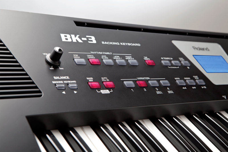 Roland BK-3 BK Arranger Backing Keyboard, 61 Keys, Black