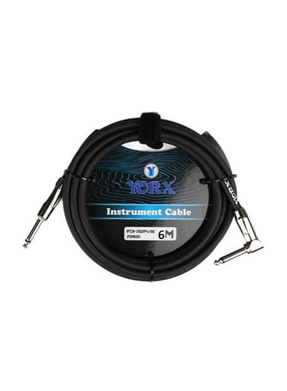 

Yorx Jack To Jack Instrument Mono Angle Plug Cable, Black