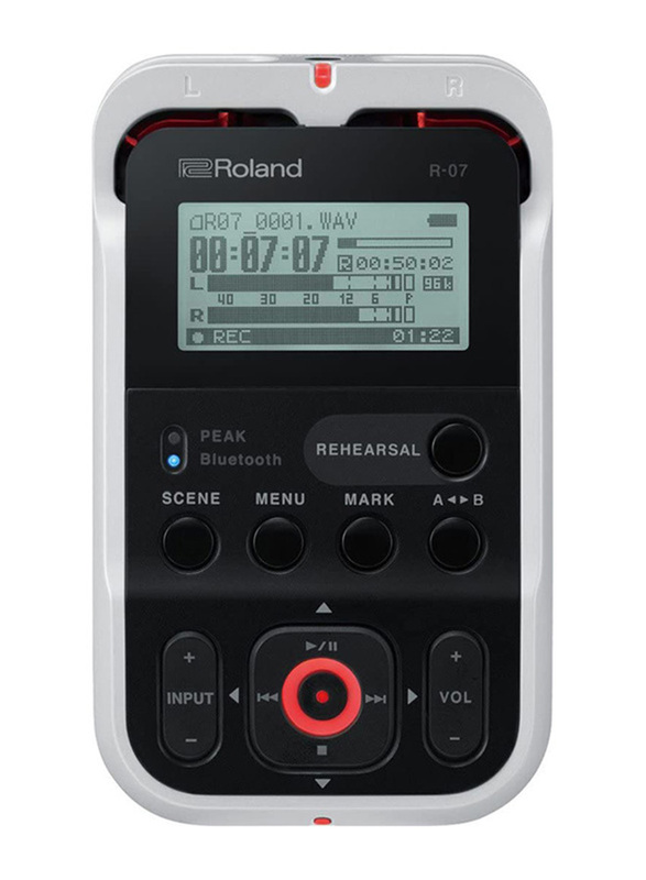 Roland R-07 High-Resolution Audio Recorder, White
