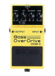 Boss ODB-3 Bass Overdrive Pedal, Light Yellow