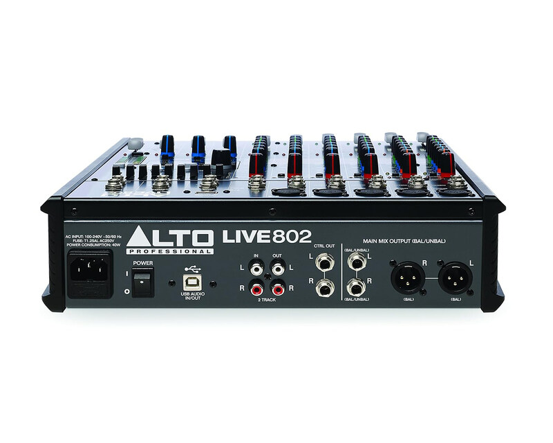 Alto Live 802 Professional 8-Channel with 2-Bus Mixer, Black